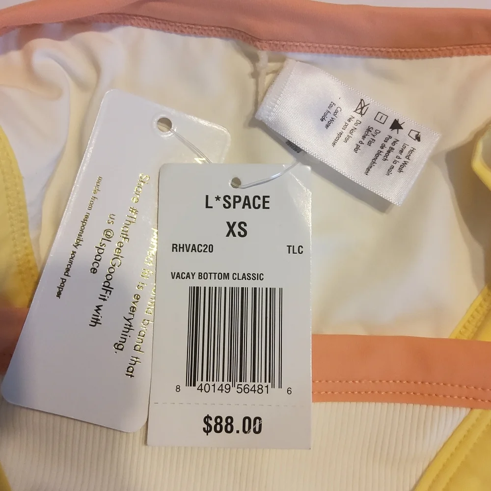 NWT L*Space Vacay Ribbed Colorblock Swim Bottom - XS​
